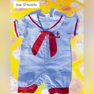 Sailor Striped Blue and Red Kids One Piece